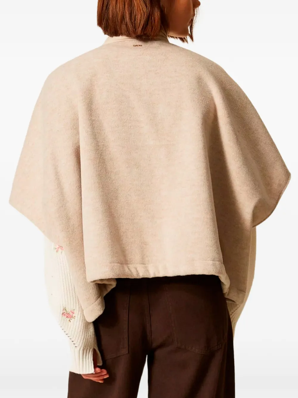 TWINSET Poncho met hoge hals en rits Beige
