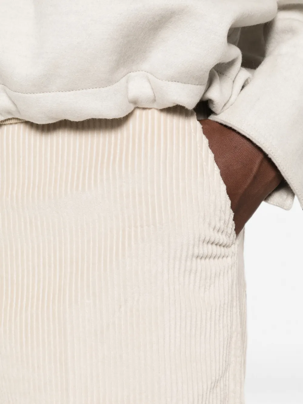 Brunello Cucinelli Ribfluwelen broek Beige