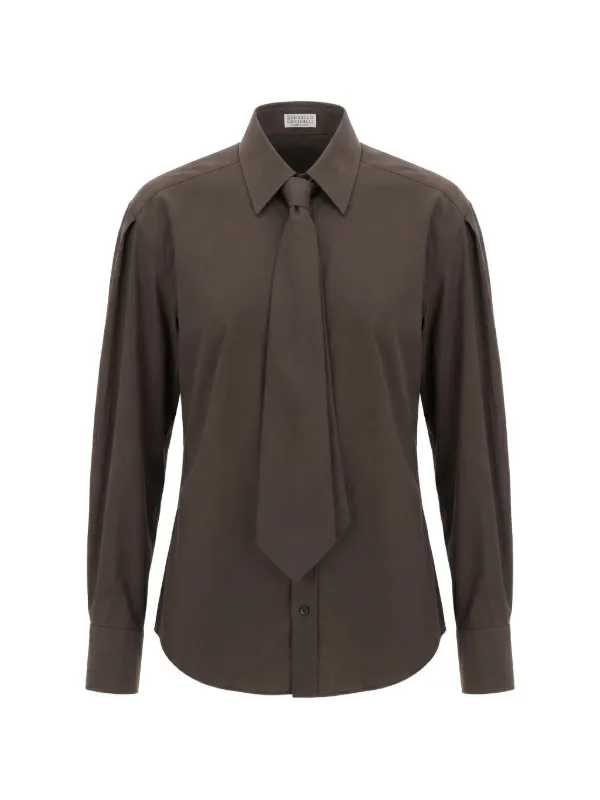 Brunello Cucinelli ロングスリーブ シャツ | ブラウン | FARFETCH JP