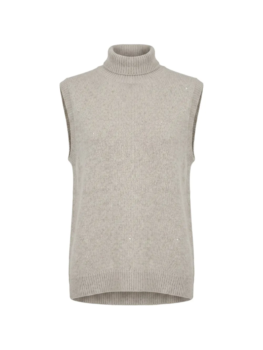 Brunello Cucinelli sequin-embellished roll-neck vest - Toni neutri