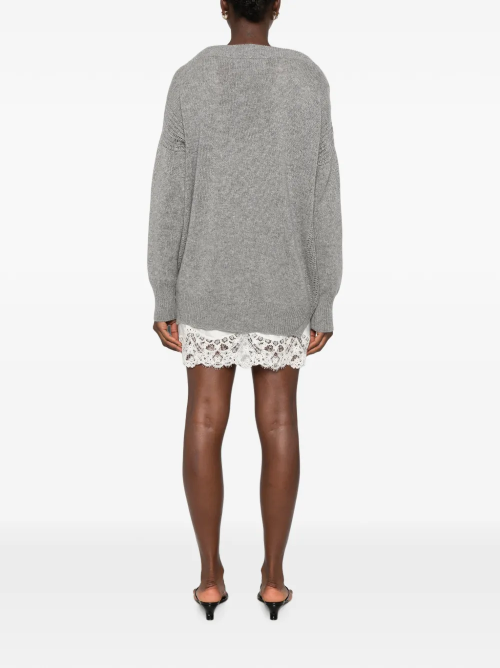 Ermanno Scervino Mini-jurk met kant Grijs
