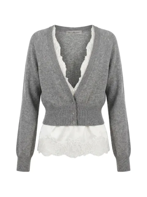 Ermanno Scervino lace-trim layered cardigan