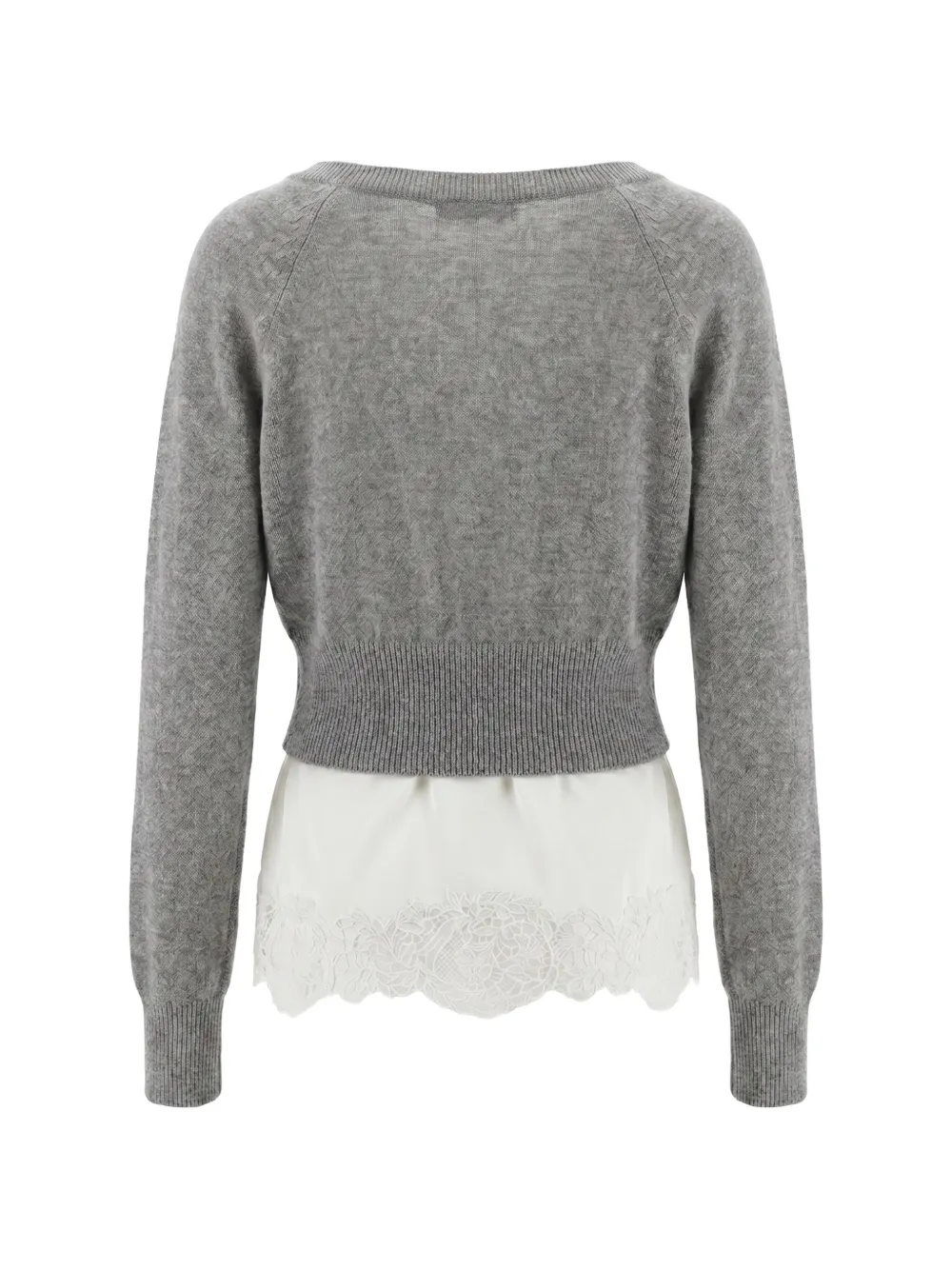 Ermanno Scervino Gelaagd vest met kanten afwerking Grijs