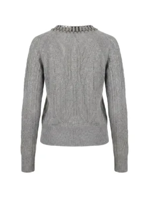 エルマンノ　シェルヴィーノ　長袖ニット グレー Ermanno Scervino（エルマンノ・シェルヴィーノ）ニット・セーター