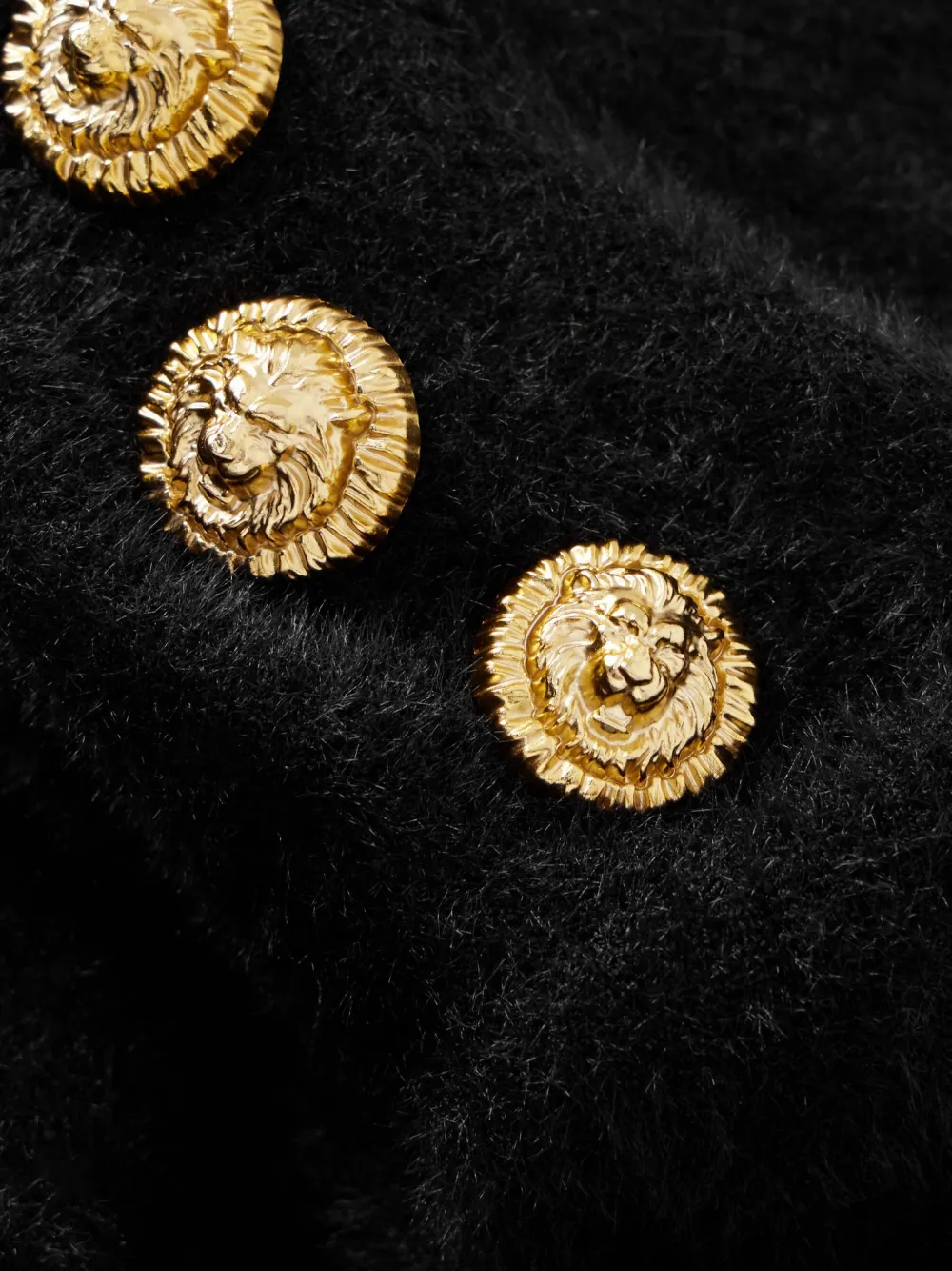 Balmain Jurk verfraaid met knopen en lange mouwen Zwart