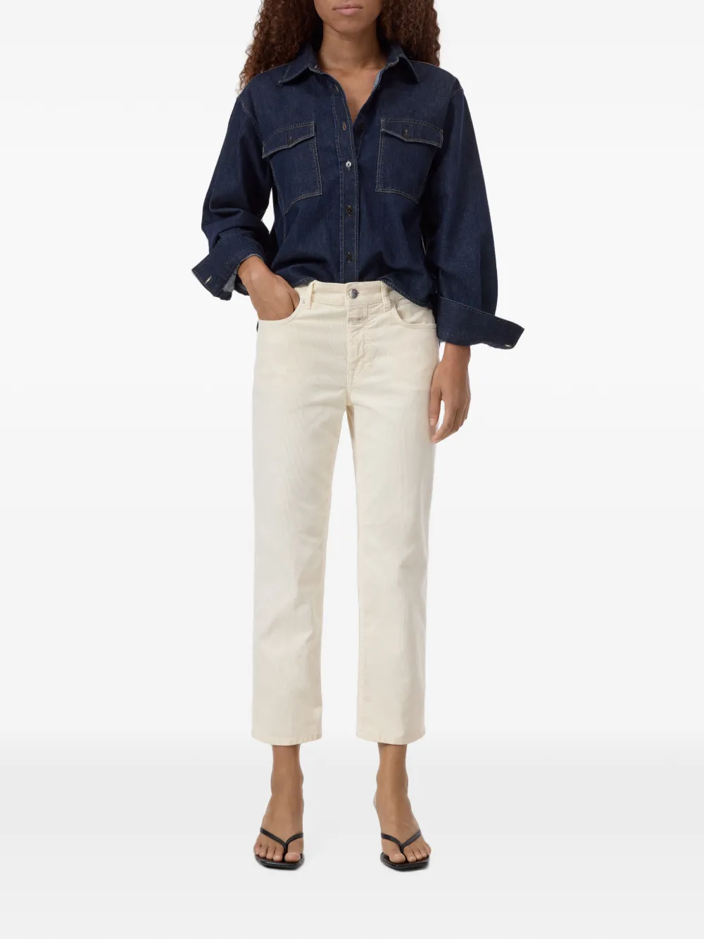 Closed Milo straight jeans met vijf zakken Beige