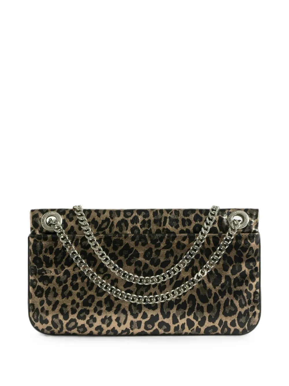 Zadig&Voltaire Rock II leren schoudertas met luipaard-print Bruin