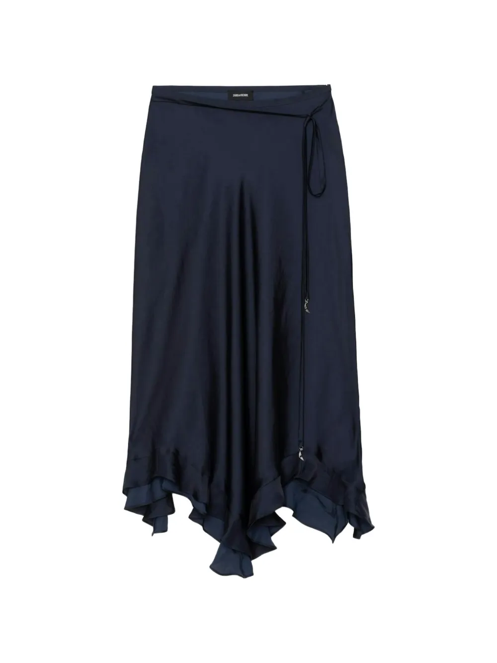 Zadig & Voltaire Asymmetric Ruffled Midi Skirt In Blue