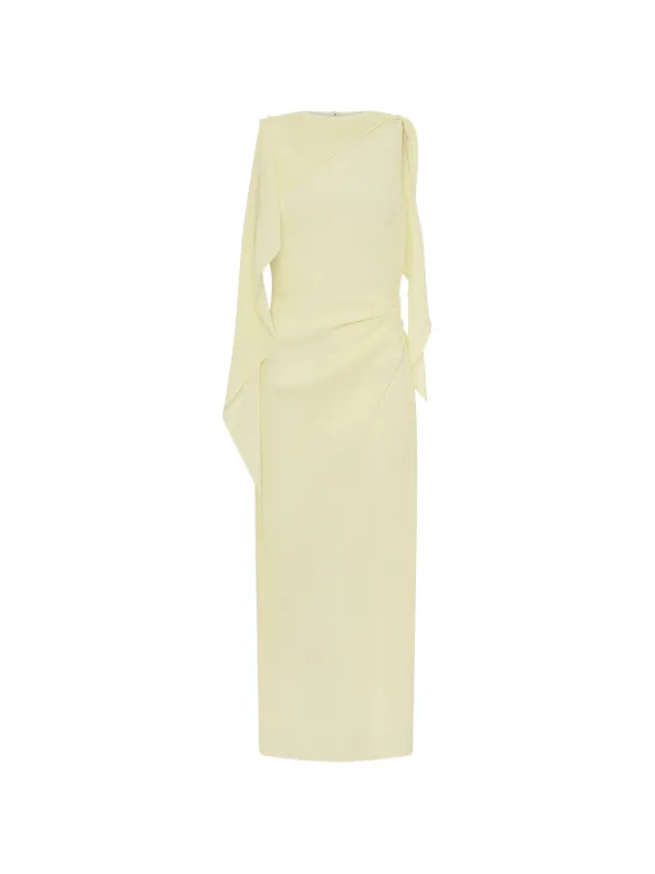 Anna Quan Elissa Draped Maxi Dress in Yellow