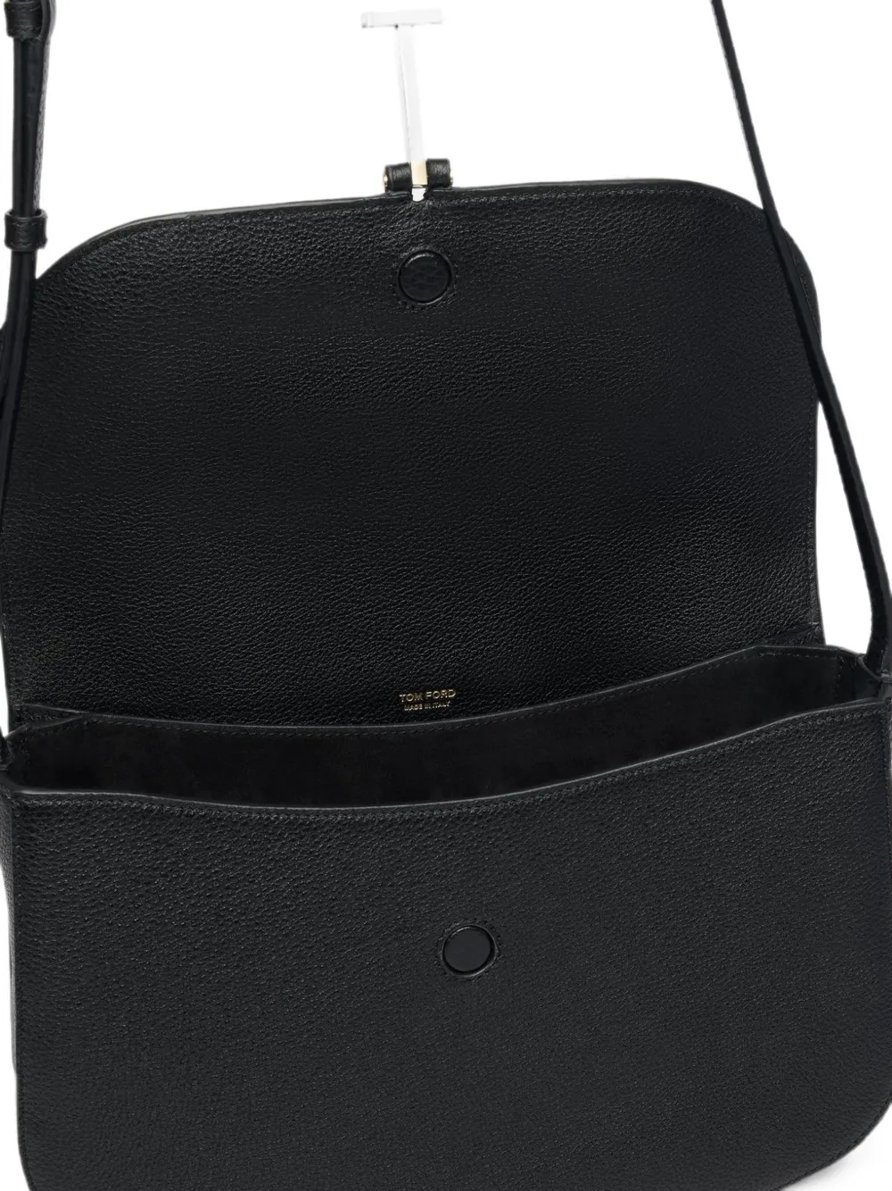 TOM FORD Medium Kara crossbodytas van bewerkt leer met T-logo Zwart