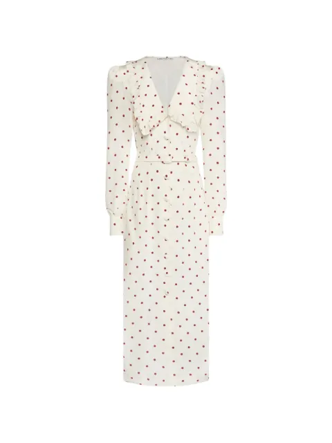 Alessandra Rich robe mi-longue volantée à pois
