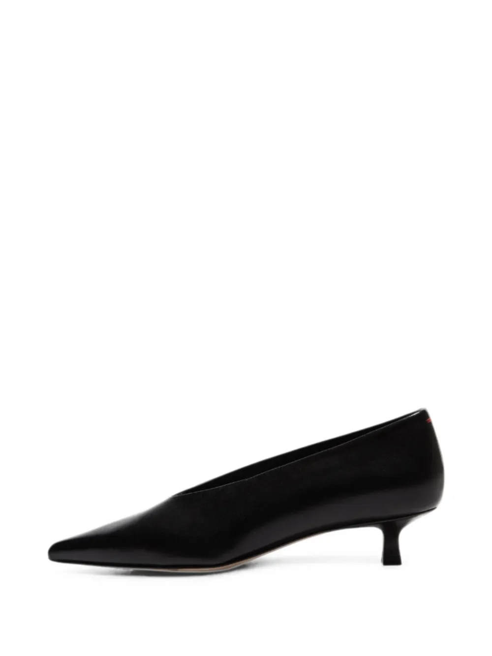 Aeyde Clara pointed-toe kitten-heel pumps Zwart