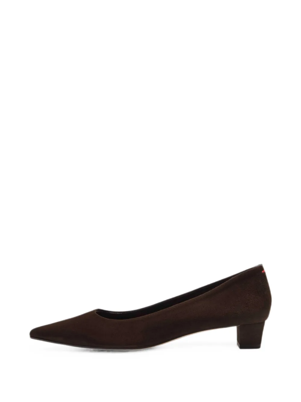 Aeyde Judi pointed-toe suede pumps Bruin