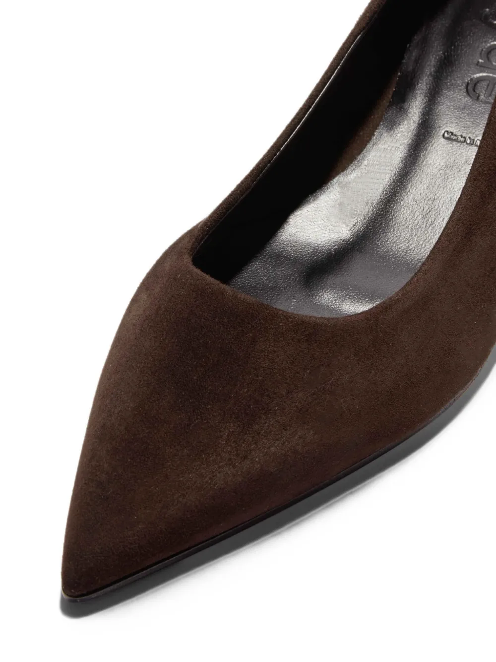 Aeyde Judi pointed-toe suede pumps Bruin
