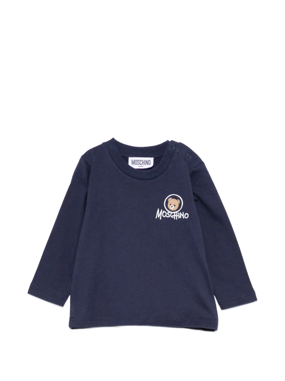 Moschino Kids Teddy Bear logo-print T-shirt - Blu