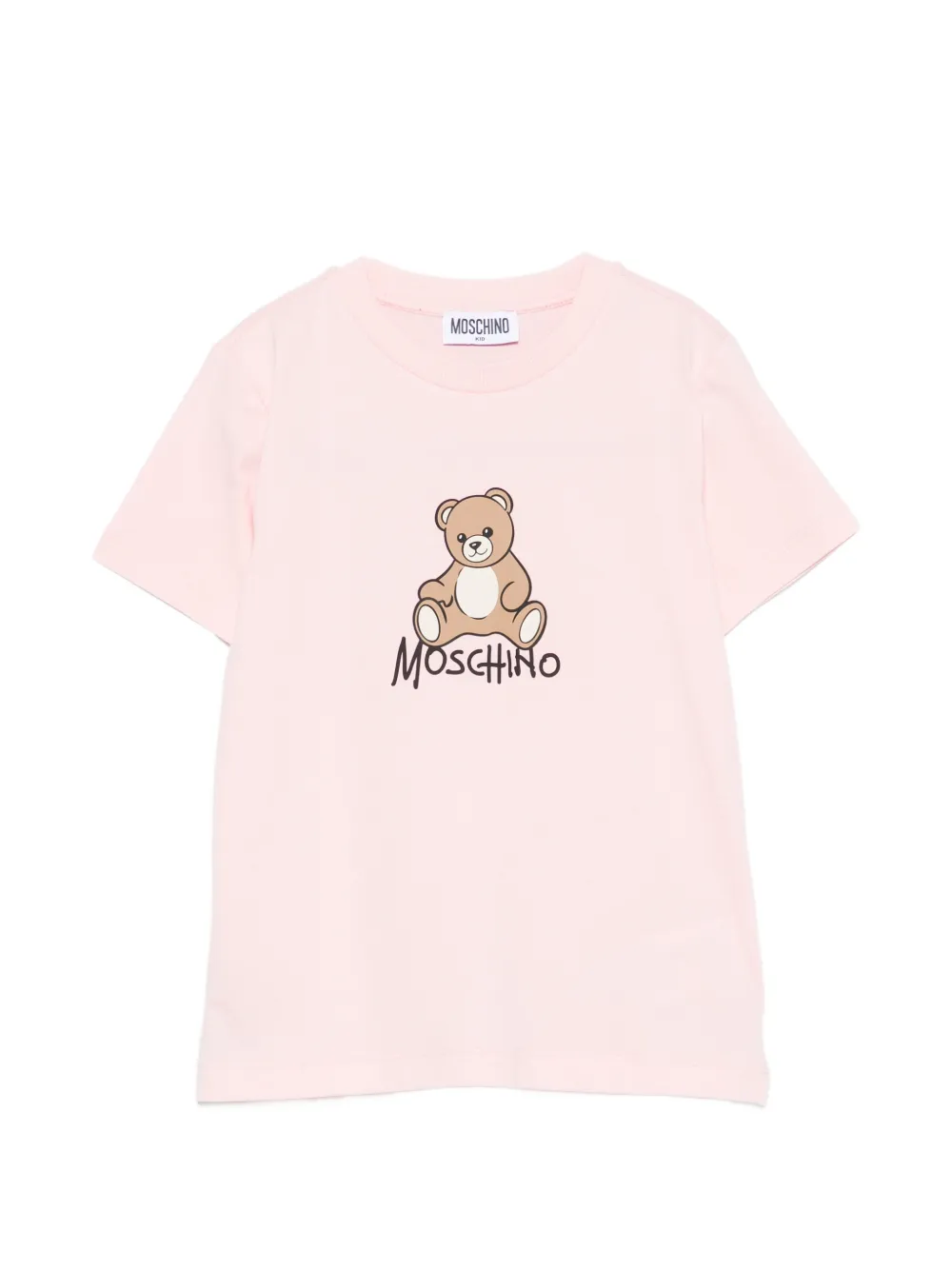 Moschino Kids Teddy Bear logo-print T-shirt - Rosa