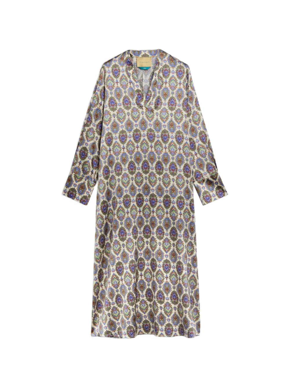 MOMONÌ Amara printed satin midi dress - Weiß