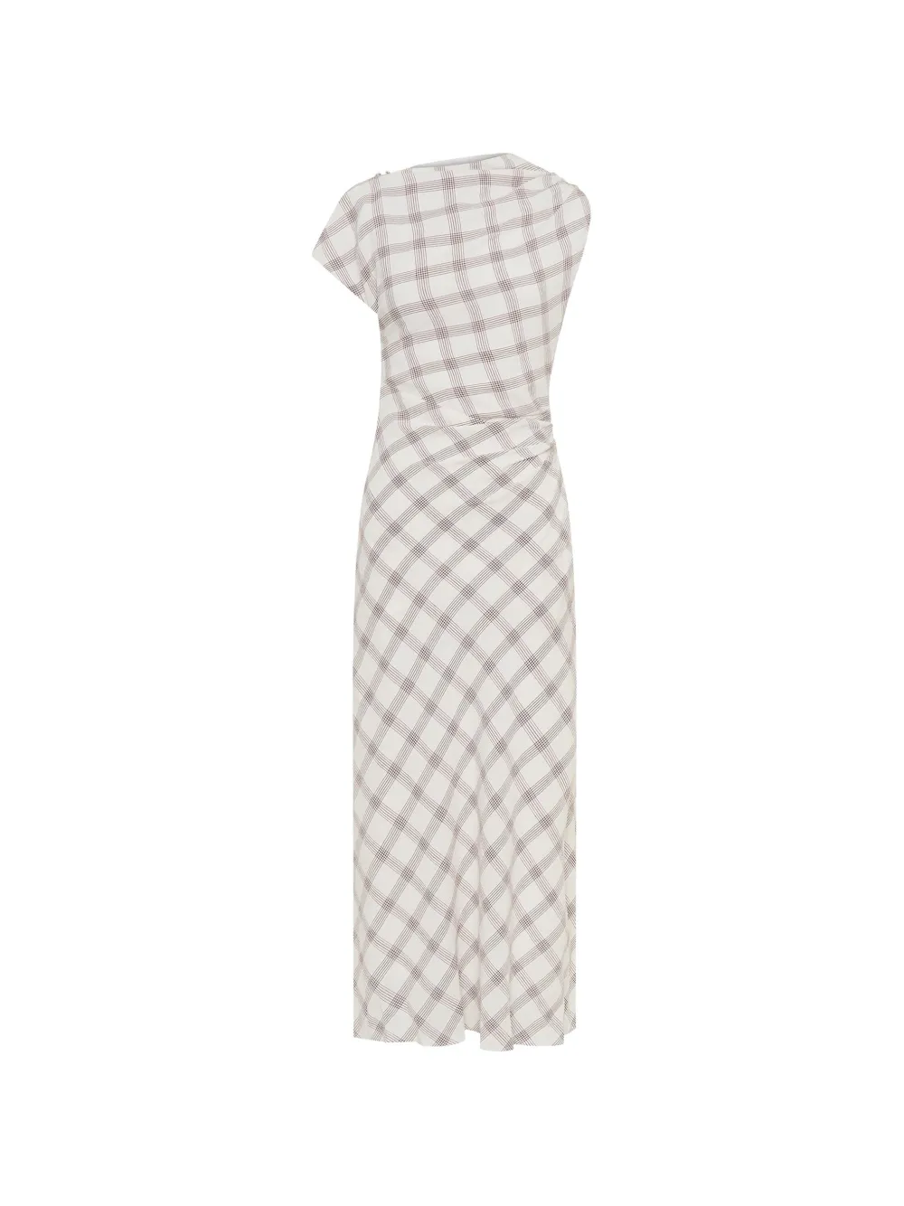 Anna Quan Charlie checked midi dress - Neutrals