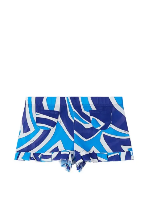 PUCCI Labirinto Iride-print ruffled shorts