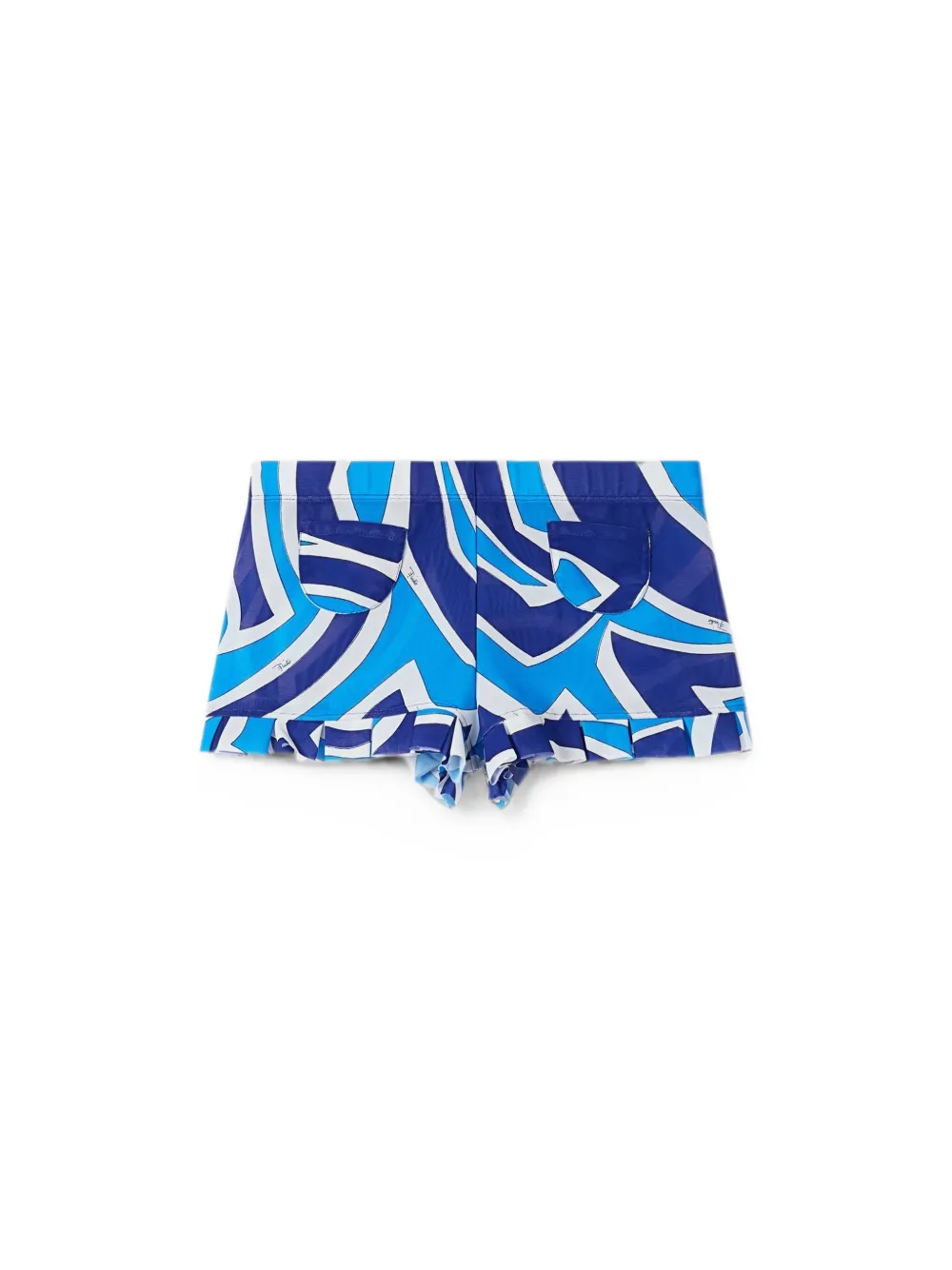 PUCCI Labirinto shorts met ruches en Iride-print Blauw