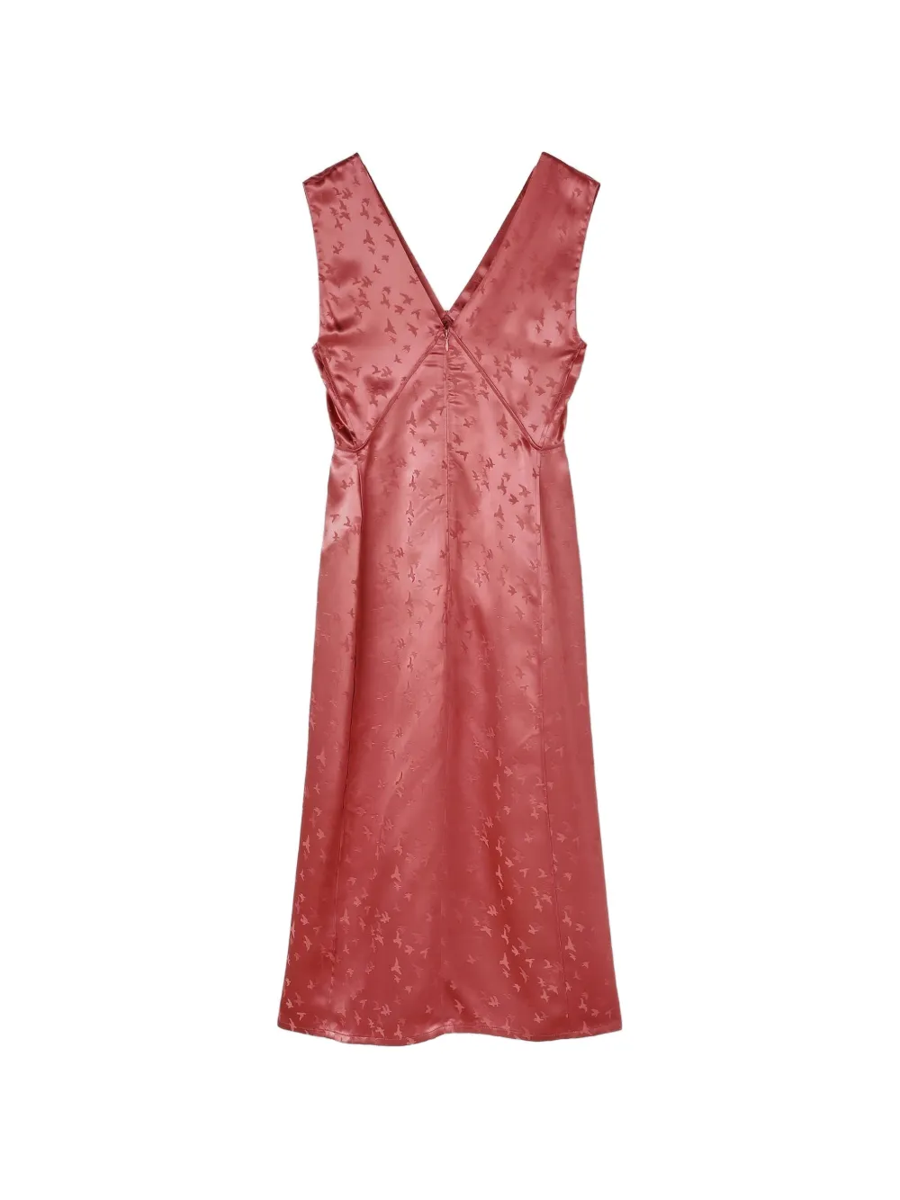 RETORI Midi-jurk met V-hals en vogeldetail Roze
