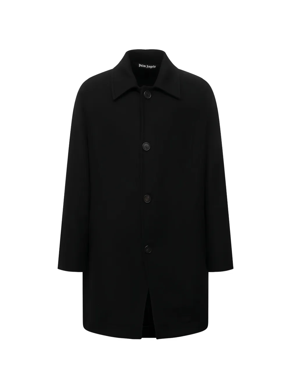 Palm Angels Button-up Single-breasted Coat In Black