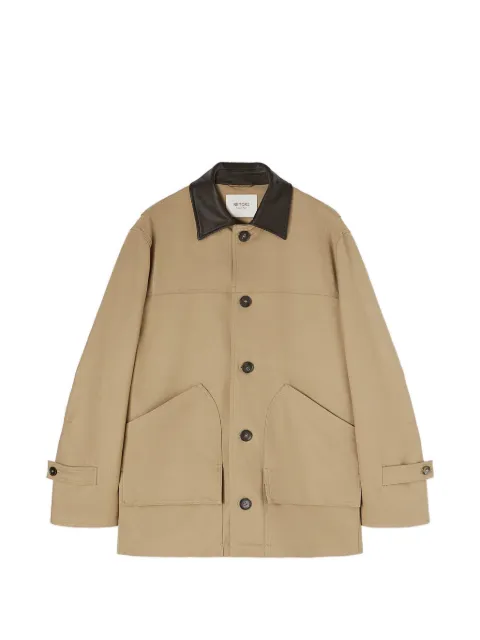RETORI leather-collar field jacket