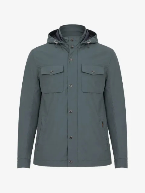 Moorer hooded multi-pocket jacket