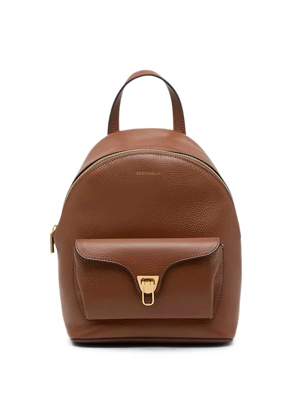 Coccinelle Beat Generation logo-print pebbled-leather backpack - Braun