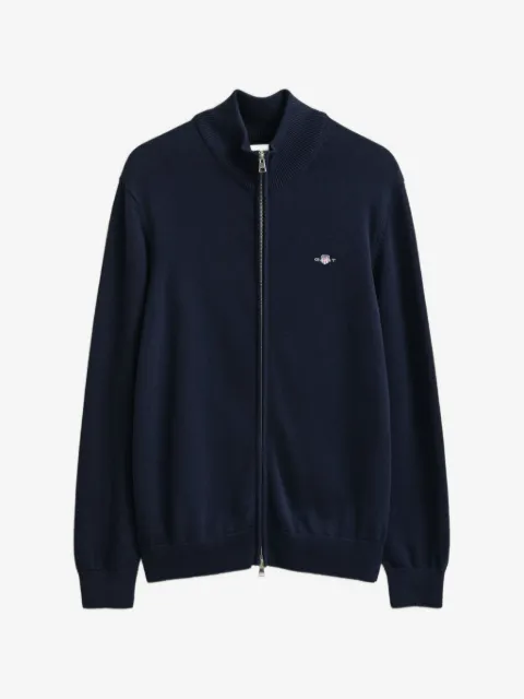 Gant logo-embroidered zip-up sweater