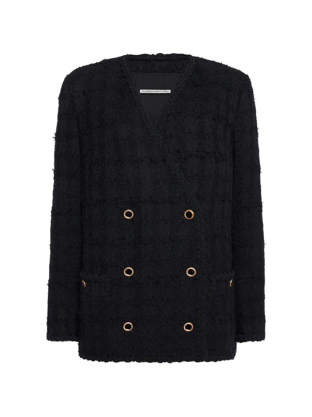 Alessandra Rich tweed double-breasted jacket - Schwarz