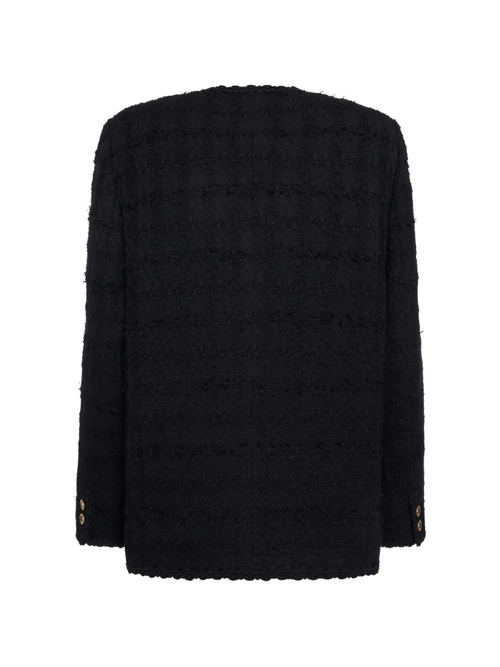 Alessandra Rich Tweed jack met dubbele rij knopen Zwart
