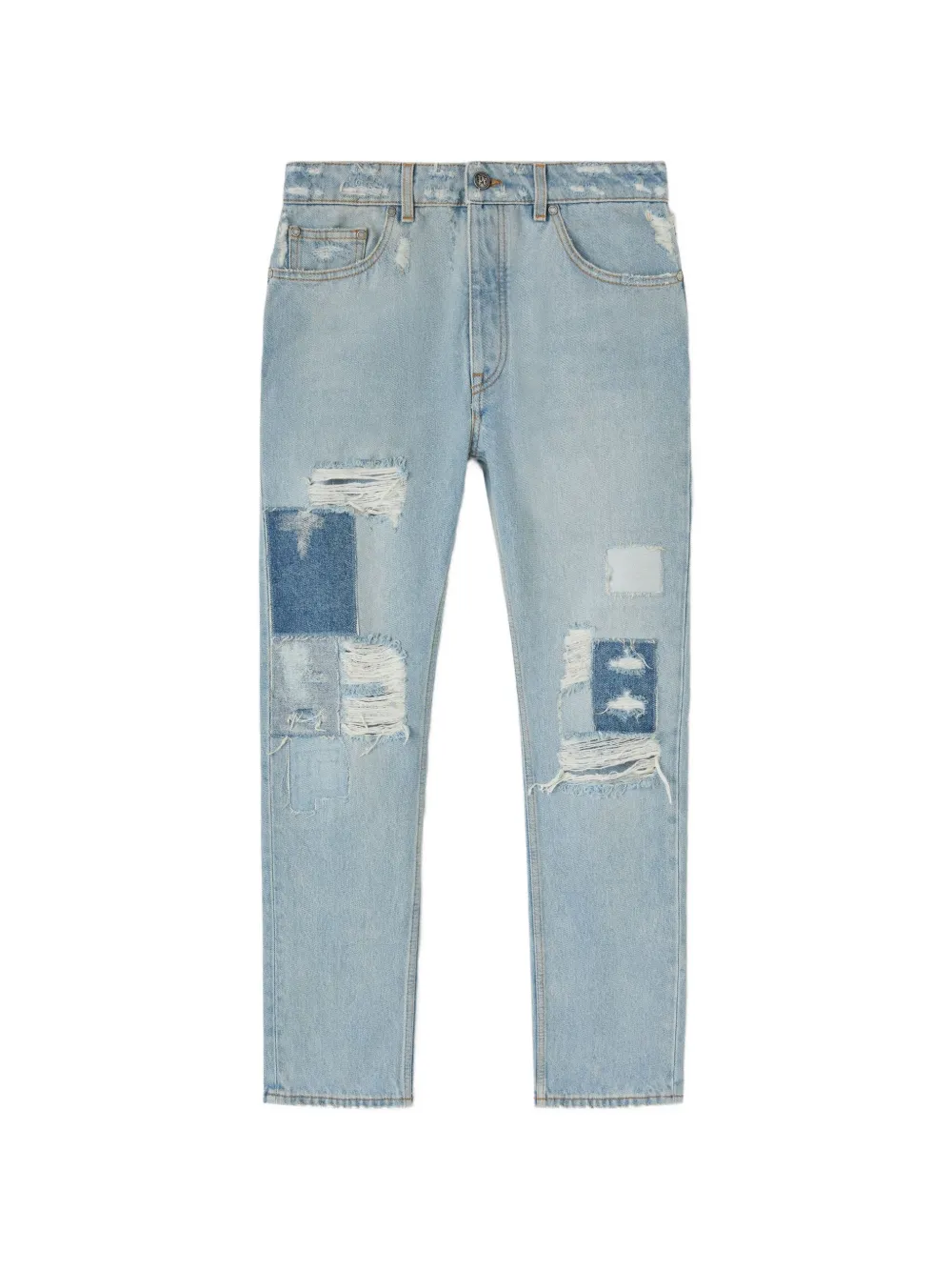 Palm Angels distressed patchwork jeans - Blu