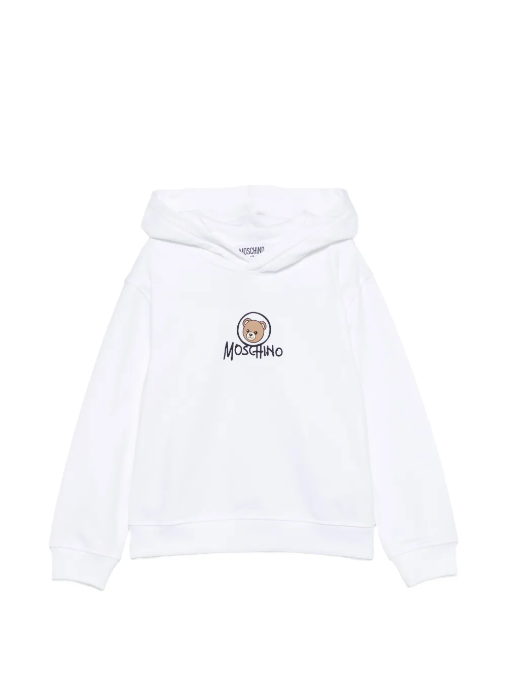 Moschino Kids Teddy Bear logo-print hoodie - Bianco