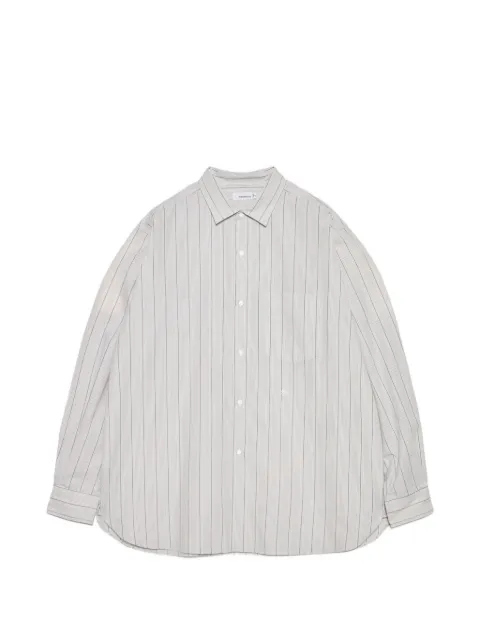 Nanamica stripe-print regular-collar shirt
