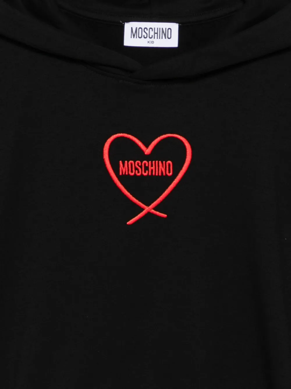 Moschino Kids Hoodie met geborduurd logo Zwart
