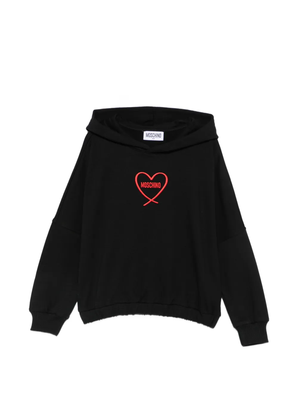 Moschino Kids logo-embroidered hoodie - Nero