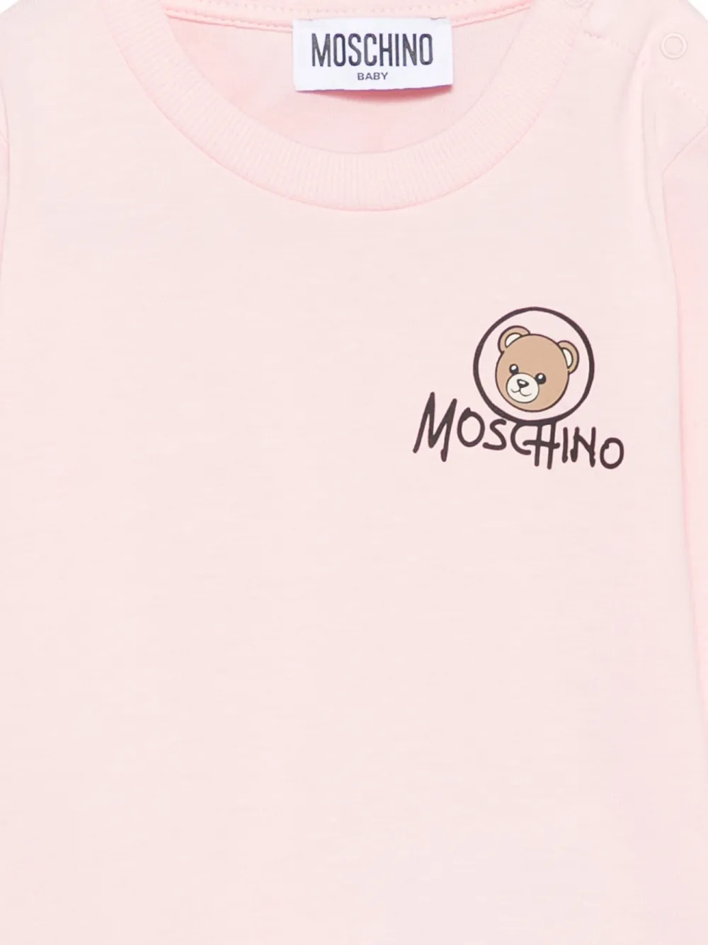 Moschino Kids T-shirt met logoprint Roze