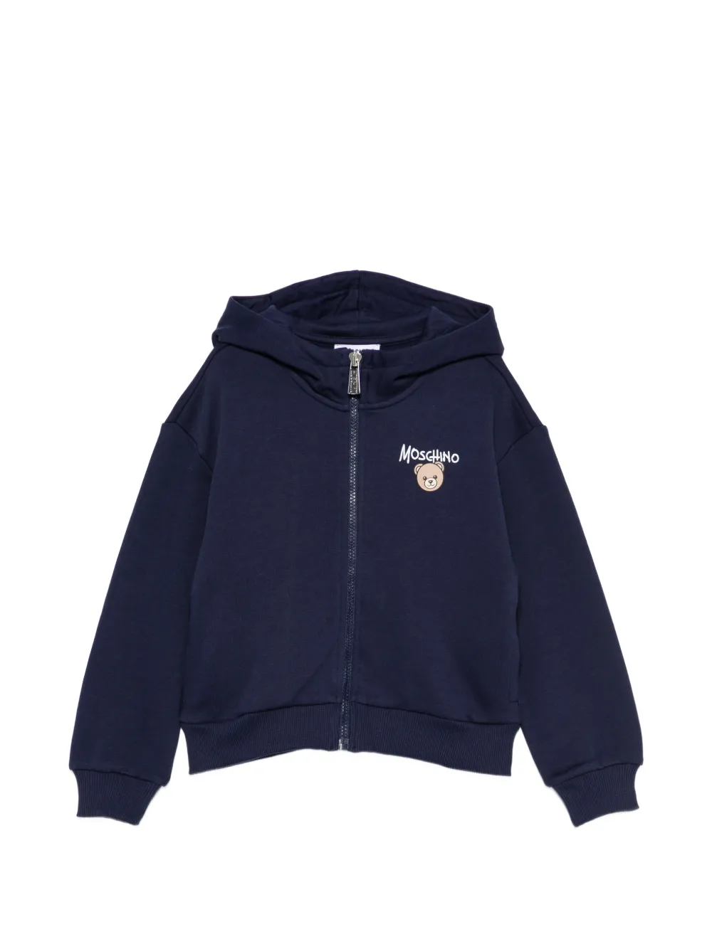 Moschino Kids Teddy Bear zip-up hoodie - Blu