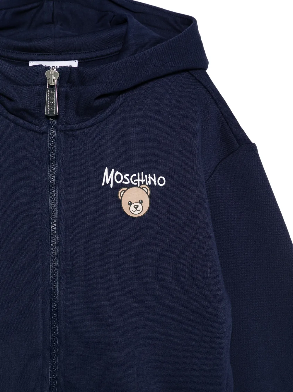 Moschino Kids Hoodie met teddybeerprint Blauw
