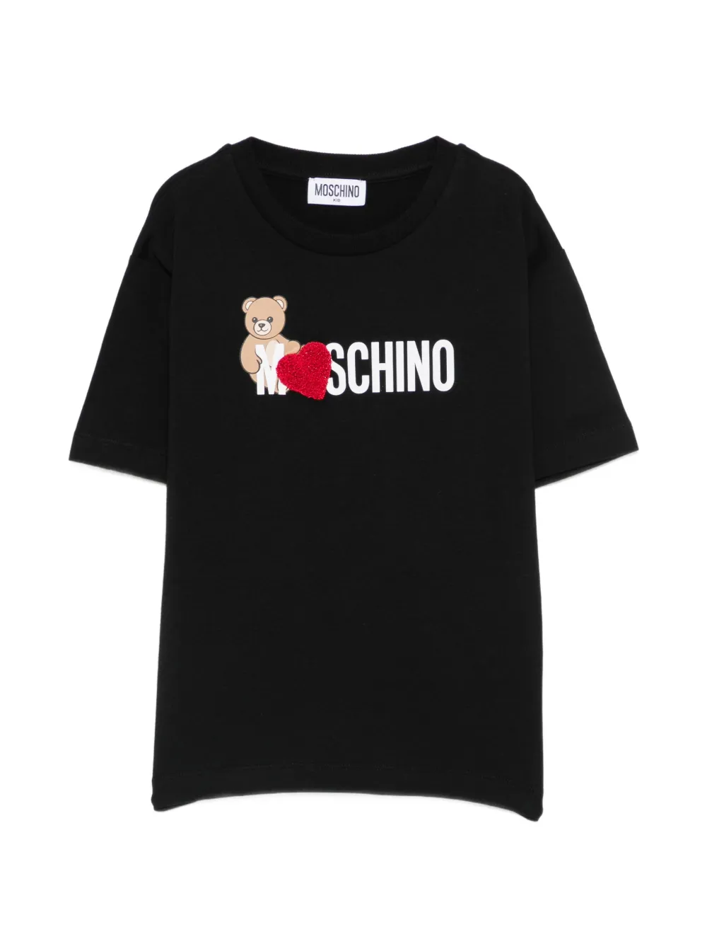 Moschino Kids heart-patch T-shirt - Nero