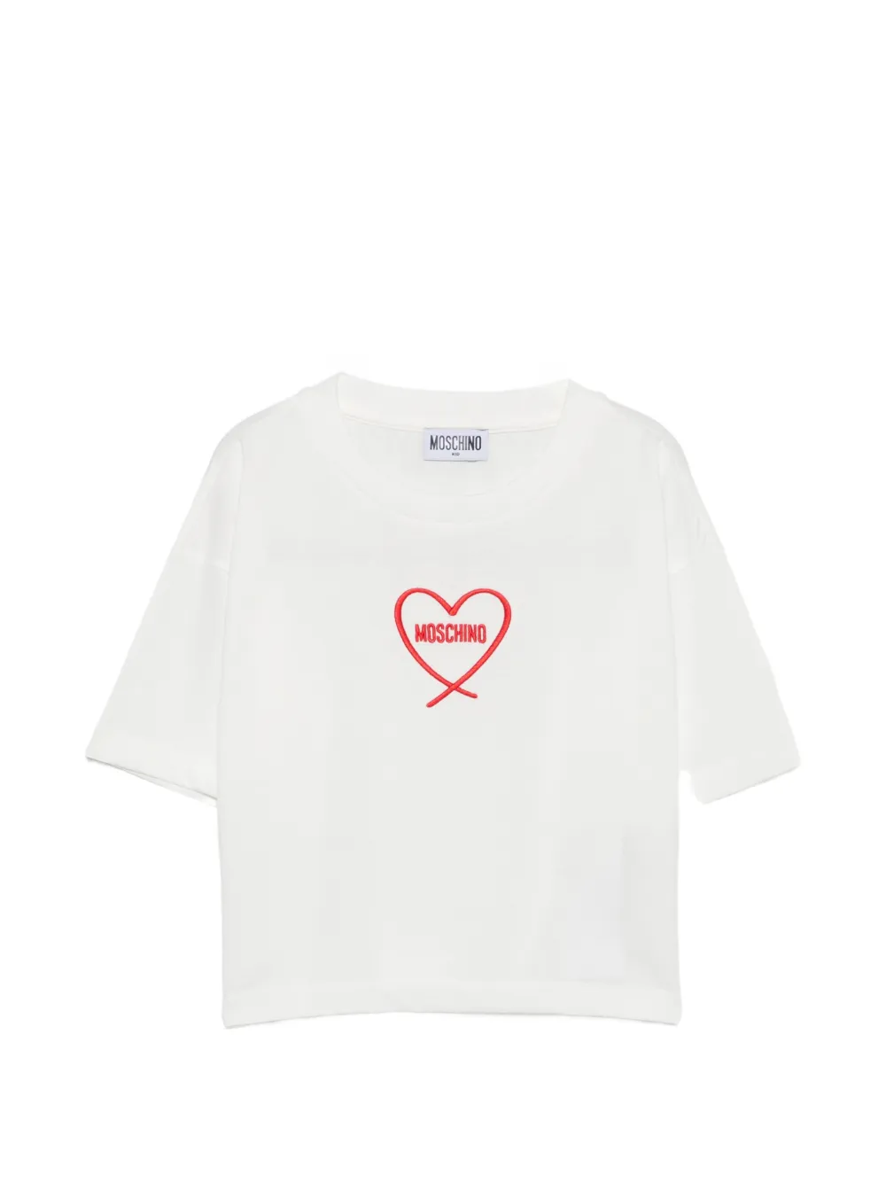 Moschino Kids heart-motif T-shirt - Bianco