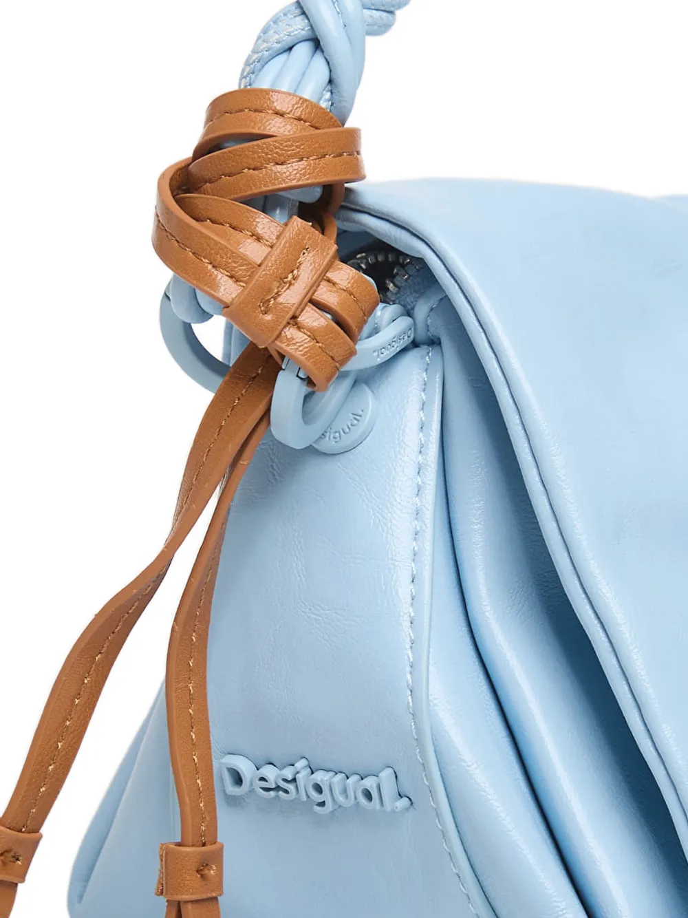 Desigual Handtas met gevlochten handvat en strikdetail Blauw