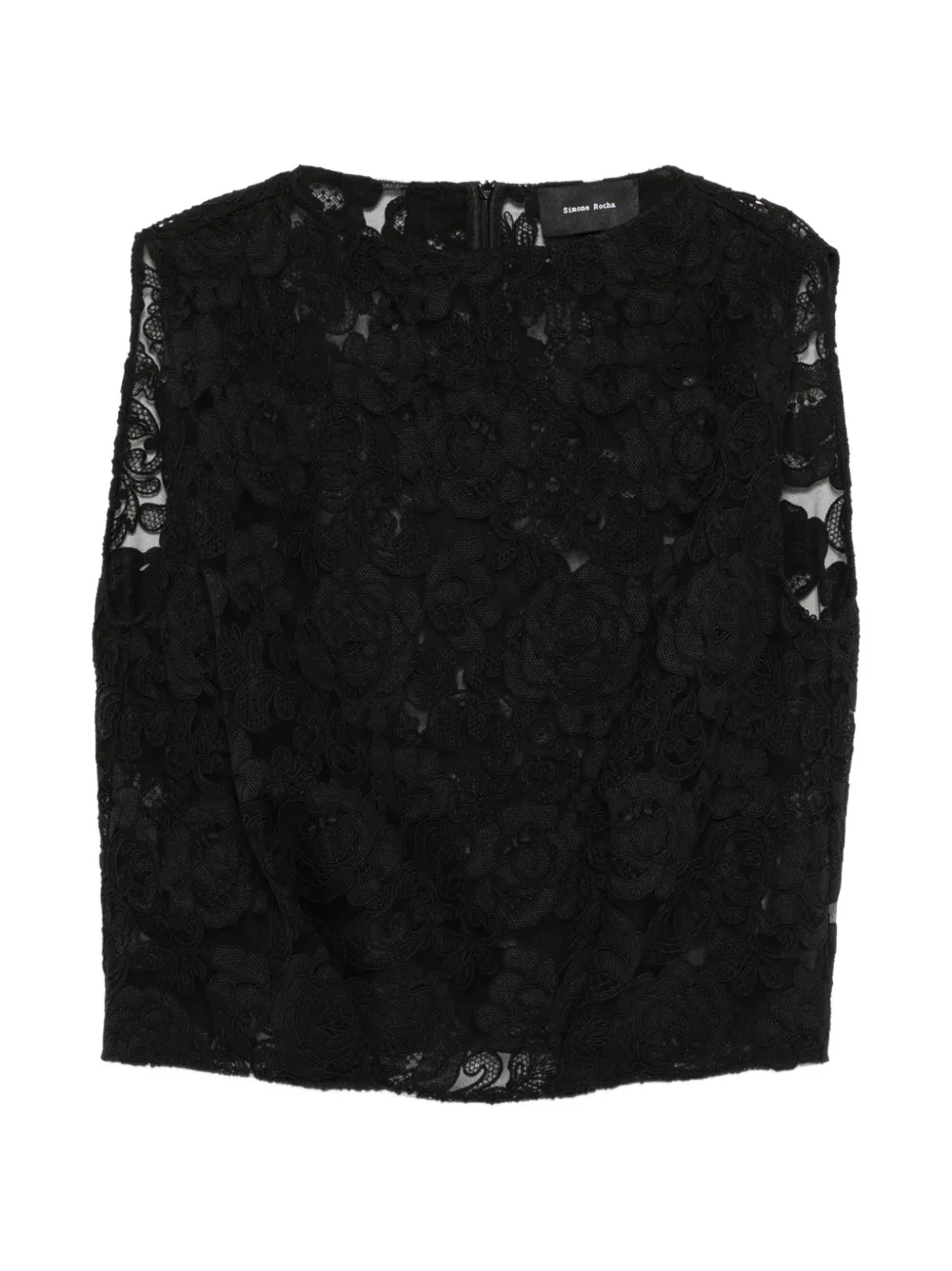 Simone Rocha heavy-lace sleeveless top - Nero