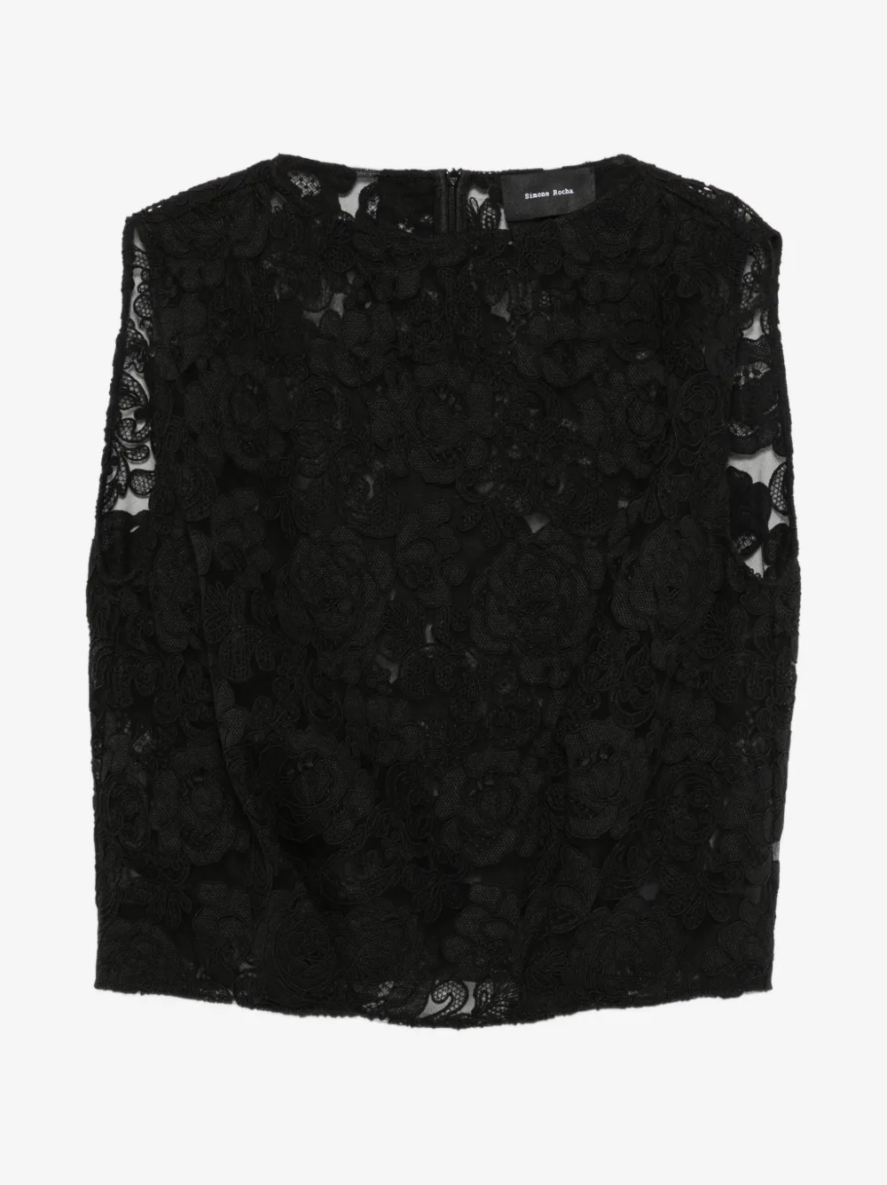 Simone Rocha 重磅蕾丝无袖上衣 | 黑色 | Image 1