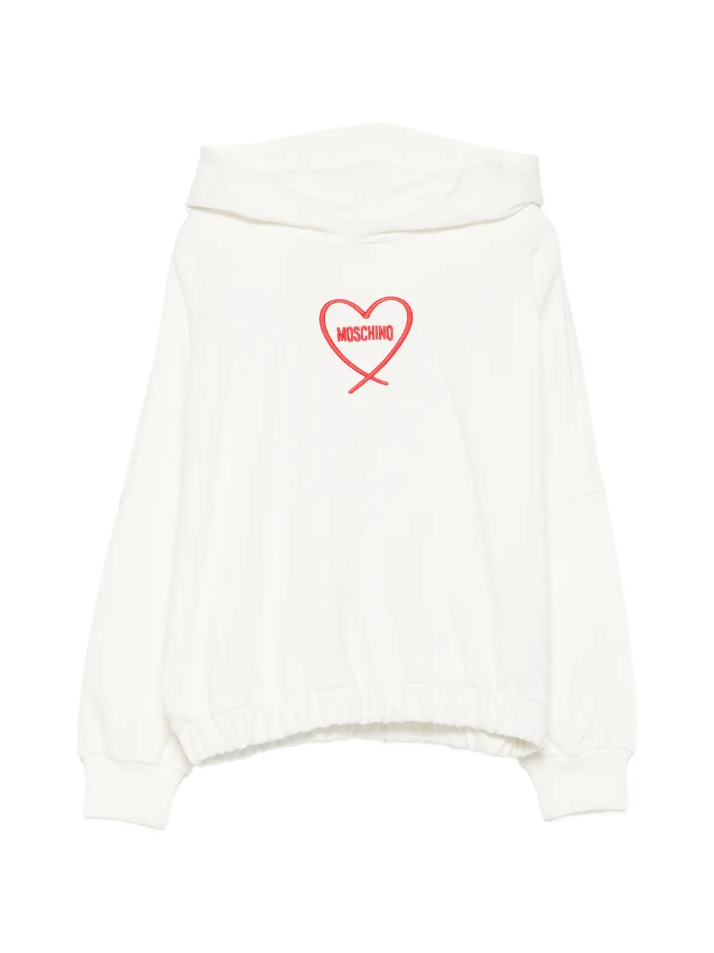 Moschino Kids heart-motif hoodie - Bianco