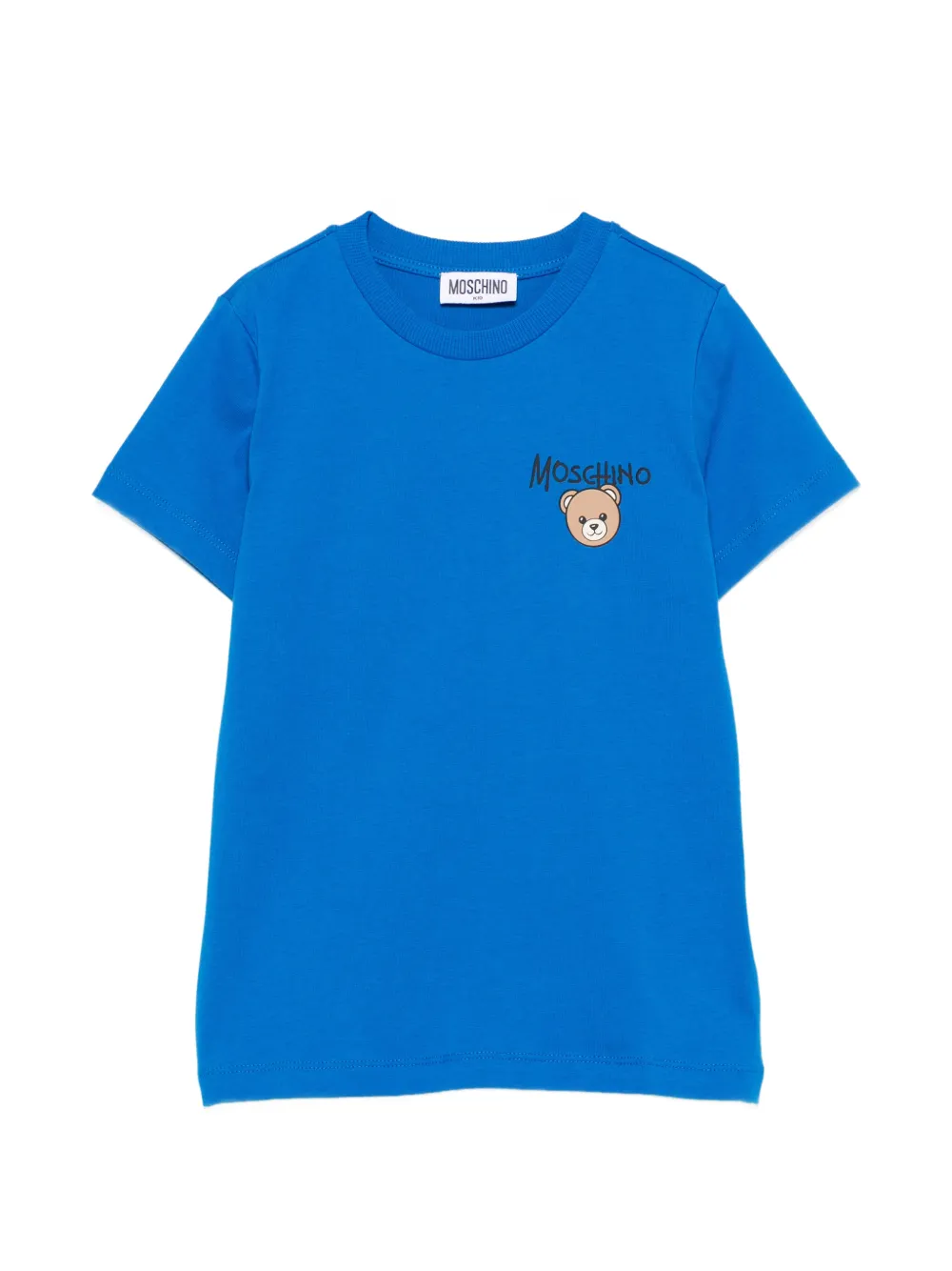 Moschino Kids Teddy Bear logo-print T-shirt - Blu