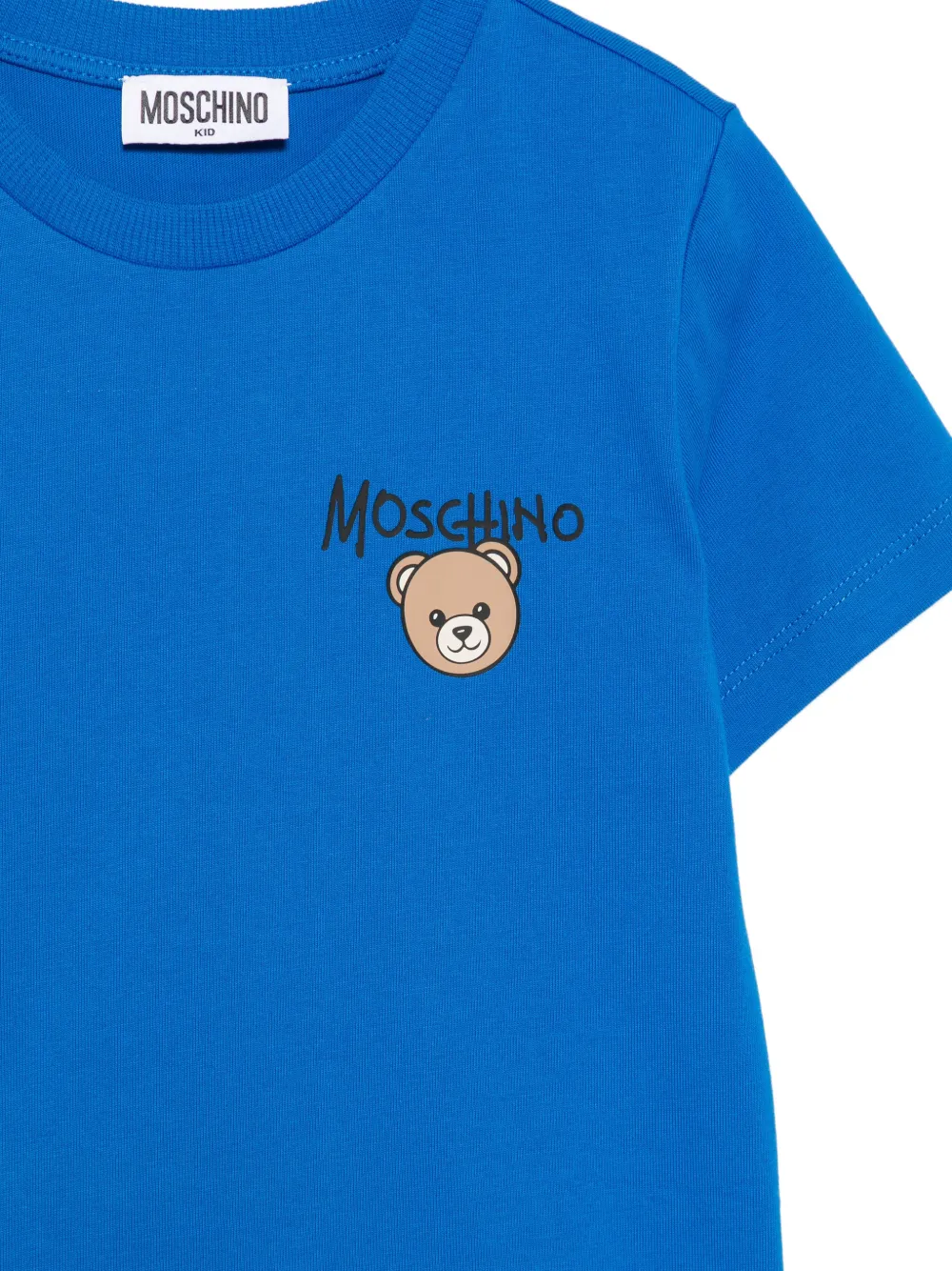 Moschino Kids T-shirt met logoprint Blauw