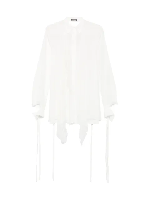 Ann Demeulemeester lace-trim tie-fastening shirt
