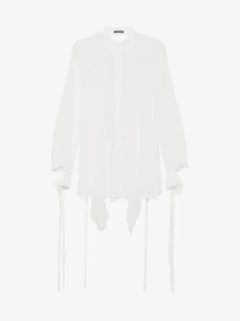 Ann Demeulemeester lace-trim tie-fastening shirt